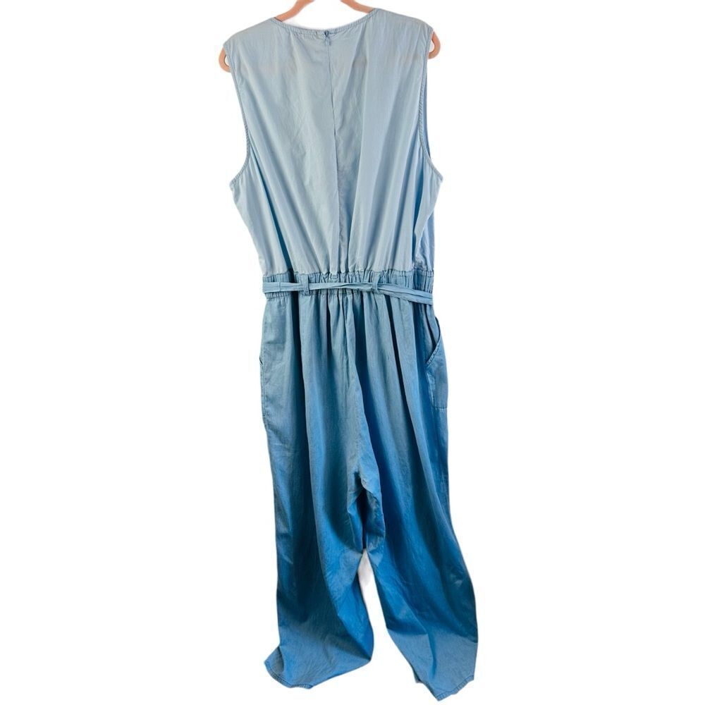 Lane Bryant Chambray Sleeveless Jumpsuit‎ Size 24 - Picture 2 of 3